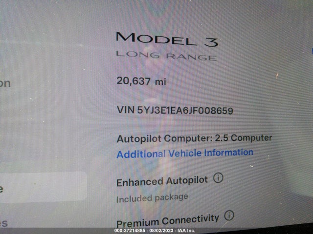 Tesla Model 3 Range Battery 2018 5YJ3E1EA6JF008659 Image 15