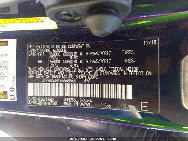 Toyota 4runner Sr5 Premium 2019 JTEBU5JR1K5648648 Image 9