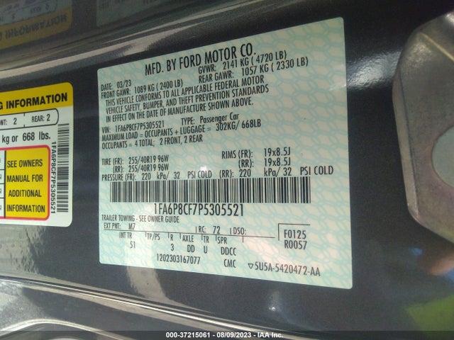 Ford MUSTANG GT 2023 1FA6P8CF7P5305521 Image 9