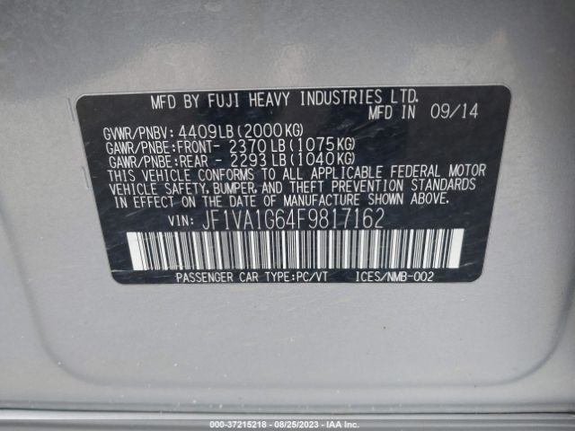 JF1VA1G64F9817162 Subaru Wrx Limited
