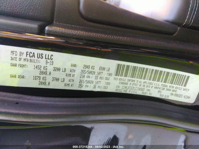 1C4RJFCG7LC134569 Jeep Grand Cherokee Overland