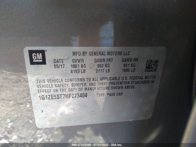 Chevrolet MALIBU LT 2017 1G1ZE5ST7HF273404 Image 9