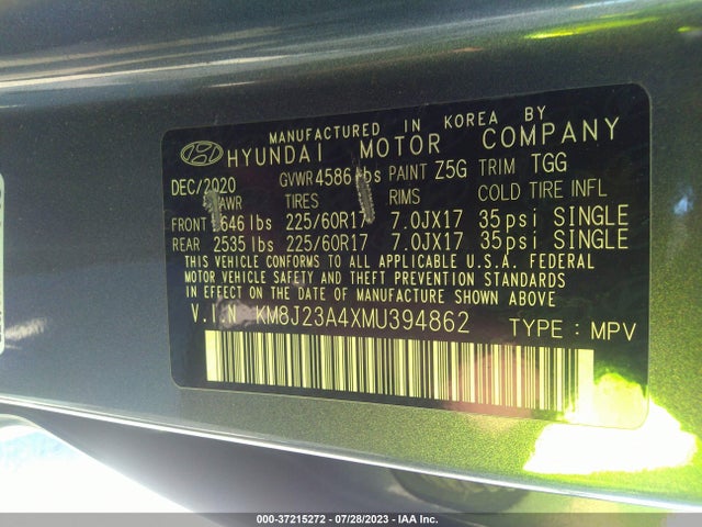 Hyundai TUCSON SE 2021 KM8J23A4XMU394862 Image 15