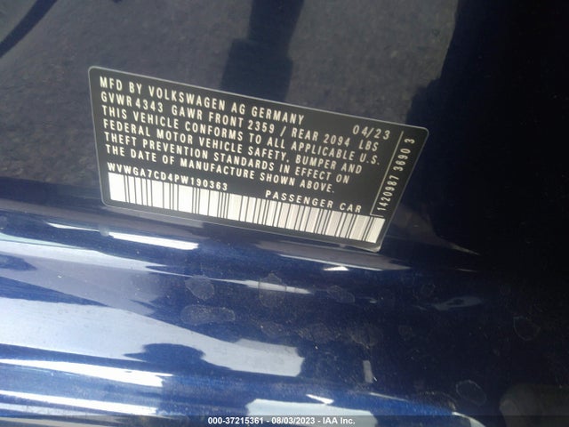 WVWGA7CD4PW190363 Volkswagen GOLF GTI S