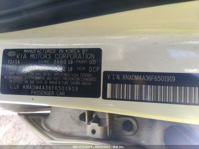 KNADM4A36F6501919 KIA RIO LX