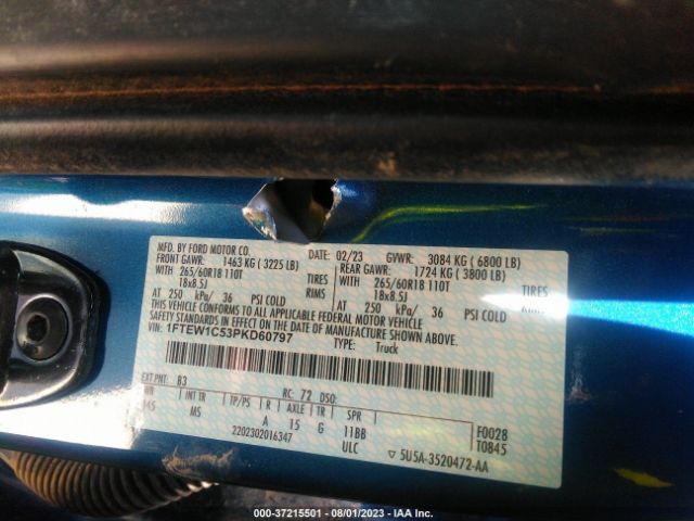 1FTEW1C53PKD60797 Ford F-150 Xl/xlt/lariat