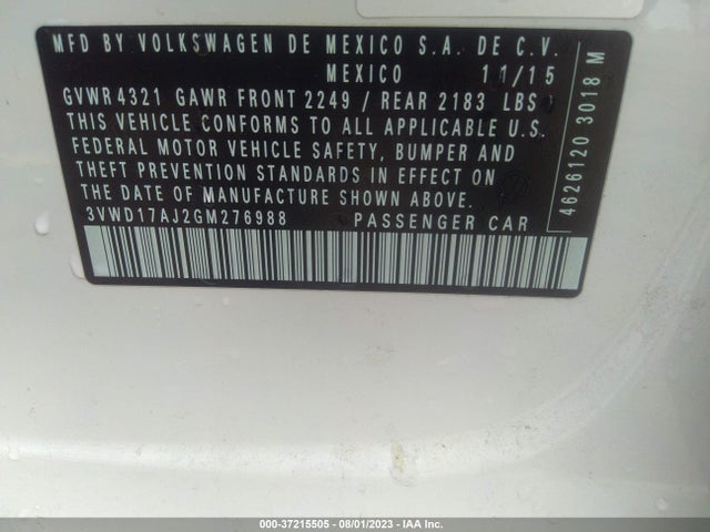 3VWD17AJ2GM276988 Volkswagen Jetta Sedan 1.8t Sport