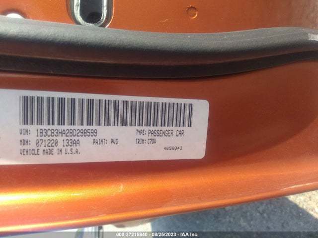 2011 DODGE CALIBER MAINSTREET VIN: 1B3CB3HA2BD298599