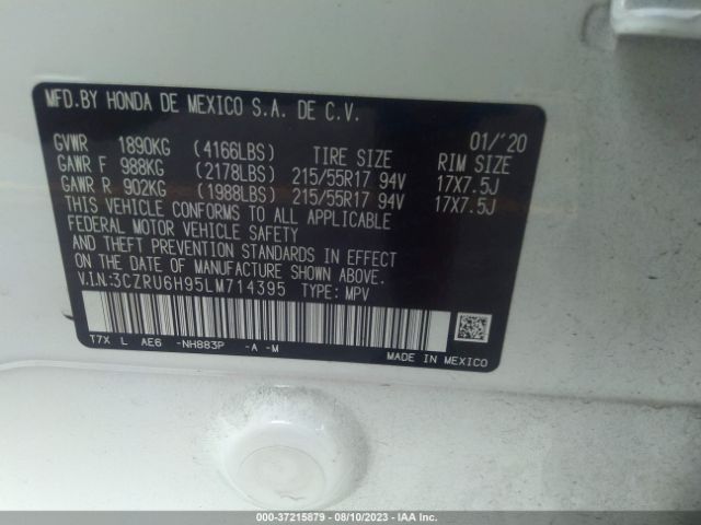 3CZRU6H95LM714395 Honda Hr-v Touring