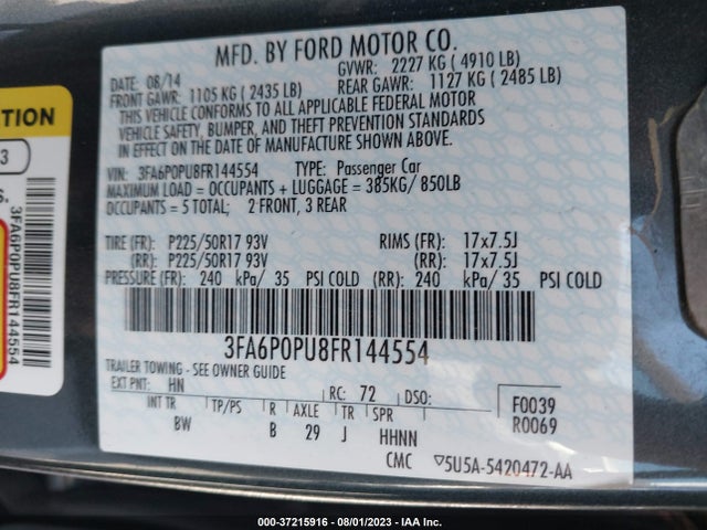 Ford Fusion Energi Se Luxury 2015 3FA6P0PU8FR144554 Image 16