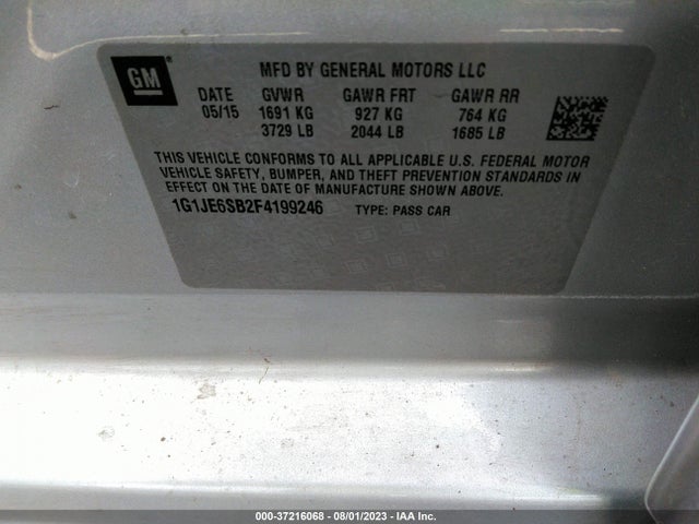 Chevrolet SONIC LTZ 2015 1G1JE6SB2F4199246 Image 10