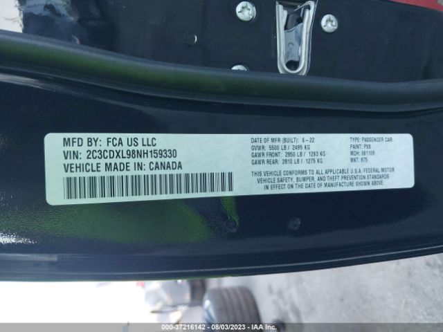 2C3CDXL98NH159330 Dodge Charger Srt Hellcat Widebody