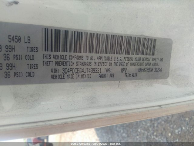 3C4PDCEG4JT439331 Dodge JOURNEY GT