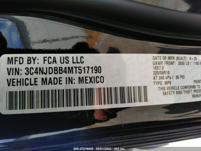 3C4NJDBB4MT517190 Jeep Compass Altitude