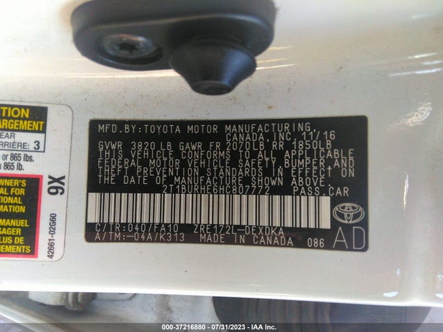 Toyota Corolla L/le/xle/se 2017 2T1BURHE6HC807772 Image 15