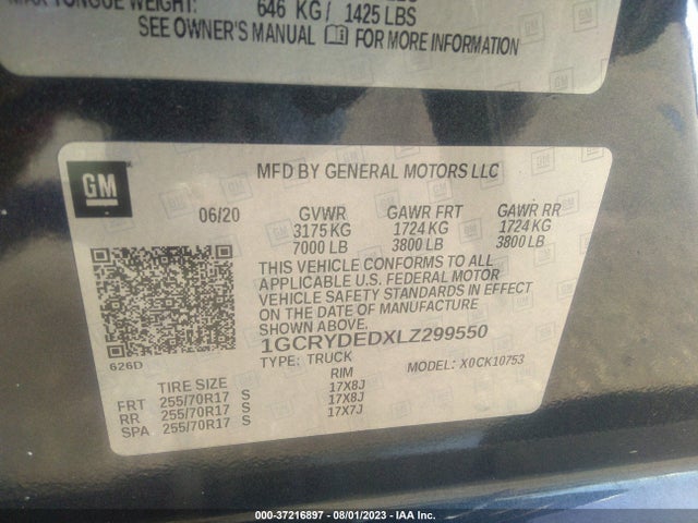 Chevrolet Silverado 1500 Lt 2020 1GCRYDEDXLZ299550 Image 9