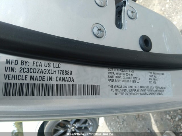 Dodge Challenger Sxt 2020 2C3CDZAGXLH178889 Image 9