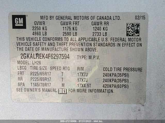 2GKALREK4F6297594 GMC Terrain Sle