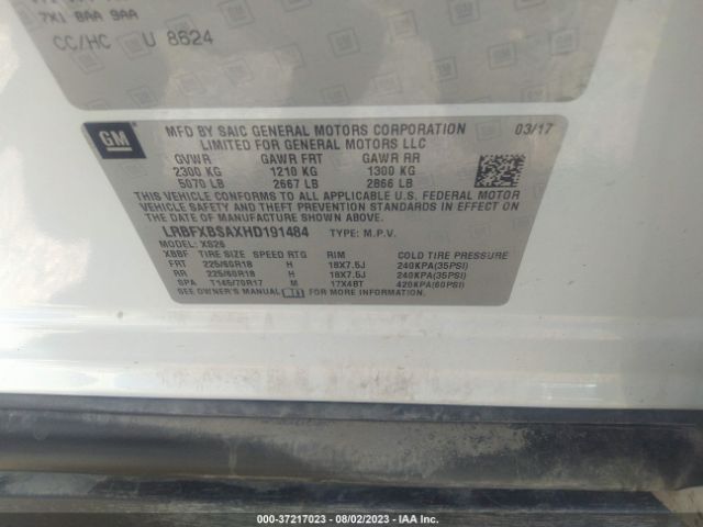 LRBFXBSAXHD191484 Buick Envision Essence