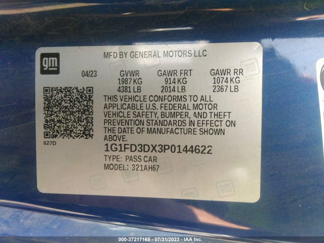 Chevrolet Camaro 2lt 2023 1G1FD3DX3P0144622 Image 9