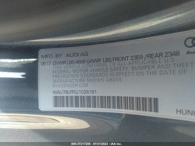 WAU78LFF0J1026191 Audi A3 Cabriolet Premium/tech Premium