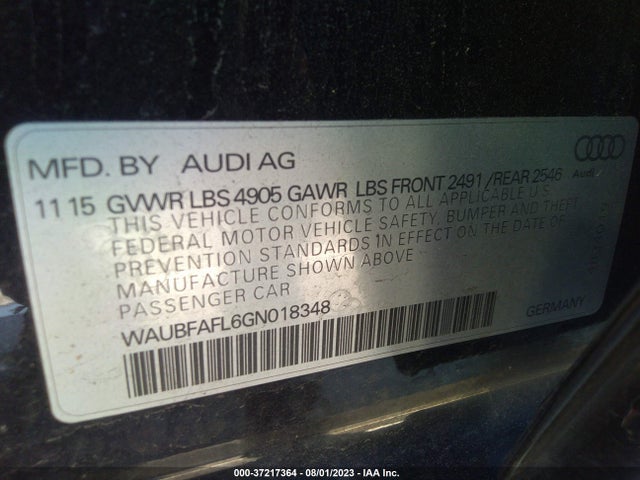 WAUBFAFL6GN018348 Audi A4 PREMIUM