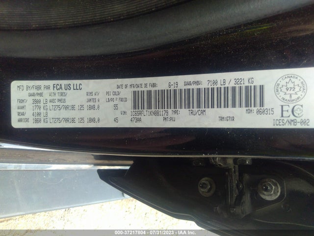 1C6SRFLT1KN881179 RAM 1500