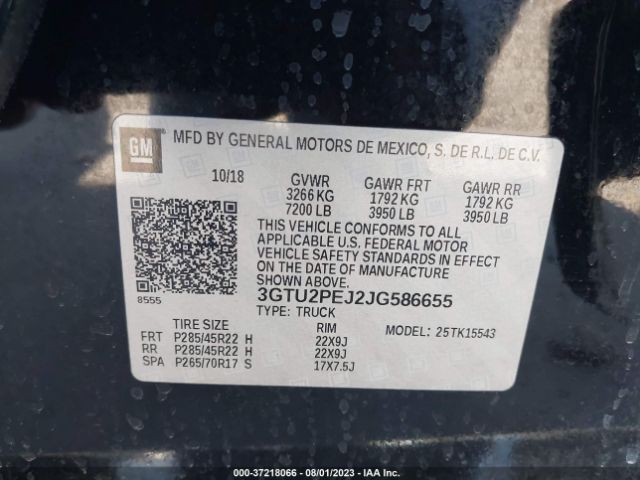 3GTU2PEJ2JG586655 GMC Sierra 1500 Denali
