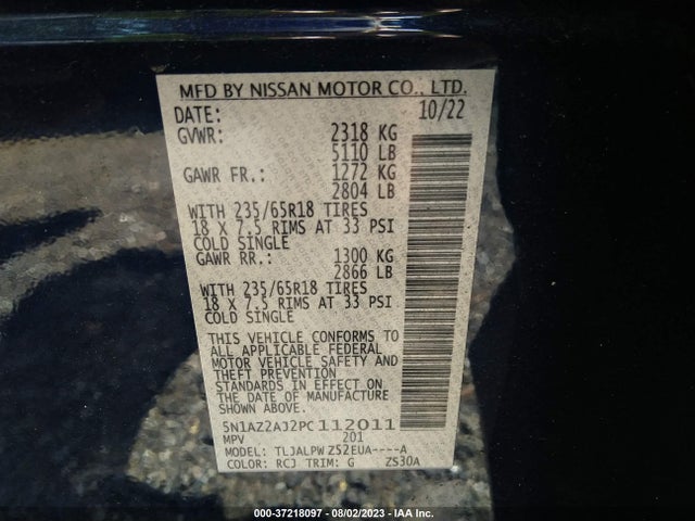 Nissan MURANO S 2023 5N1AZ2AJ2PC112011 Image 9