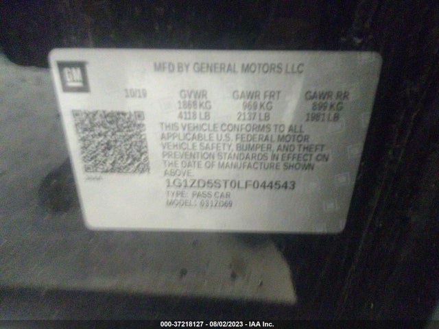 Chevrolet MALIBU LT 2020 1G1ZD5ST0LF044543 Image 9