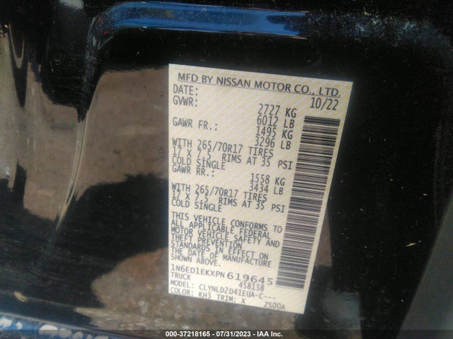 Nissan Frontier Pro-4x 2023 1N6ED1EKXPN619645 Image 9