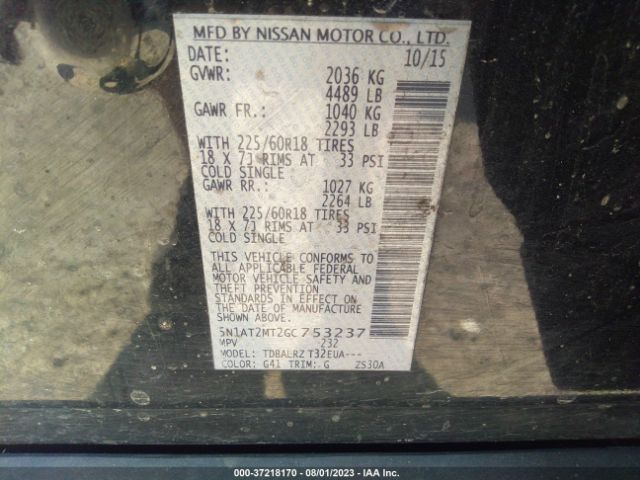 5N1AT2MT2GC753237 Nissan Rogue Sl