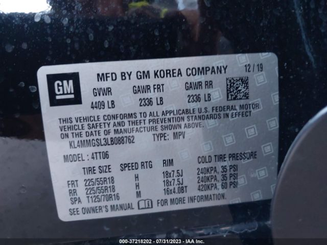 KL4MMGSL3LB088762 Buick Encore Gx Essence