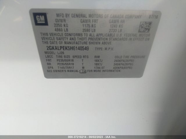 2GKALPEK5H6140549 GMC Terrain Slt