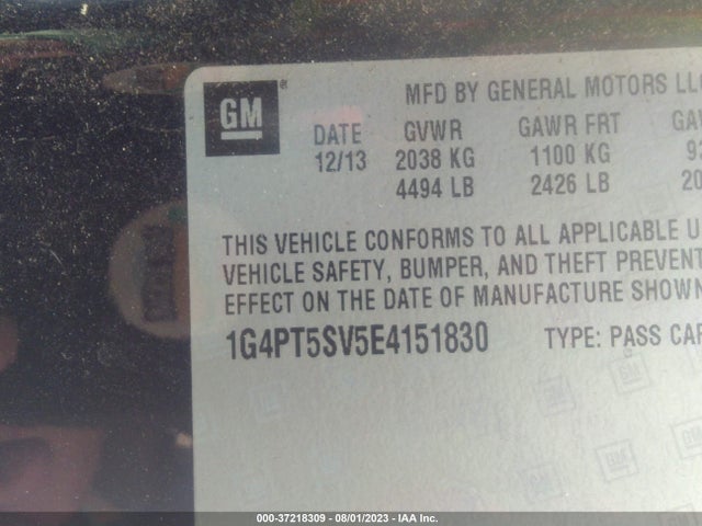 Aukcja sprzedaży 2014 Buick Verano Premium Group, vin: 1G4PT5SV5E4151830, numer aukcji: 37218309