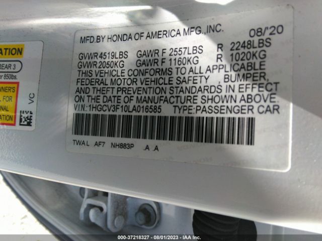 1HGCV3F10LA016585 Honda ACCORD HYBRID