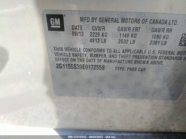 Chevrolet IMPALA LTZ 2014 2G1155S39E9172558 Image 9