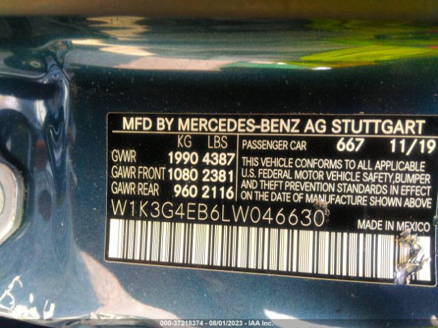 W1K3G4EB6LW046630 Mercedes-Benz A-class A 220