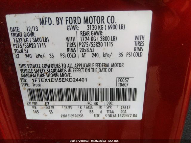 1FTEX1EM5EKD24401 Ford F-150 Xl/stx/xlt