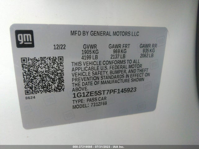 Chevrolet MALIBU LT 2023 1G1ZE5ST7PF145923 Image 9