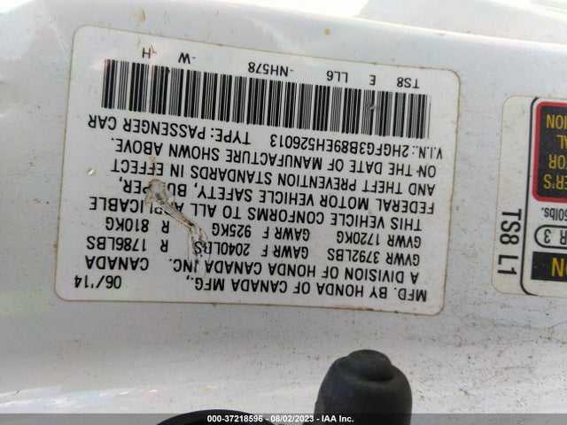 Honda Civic Coupe Ex 2014 2HGFG3B89EH526013 Image 9
