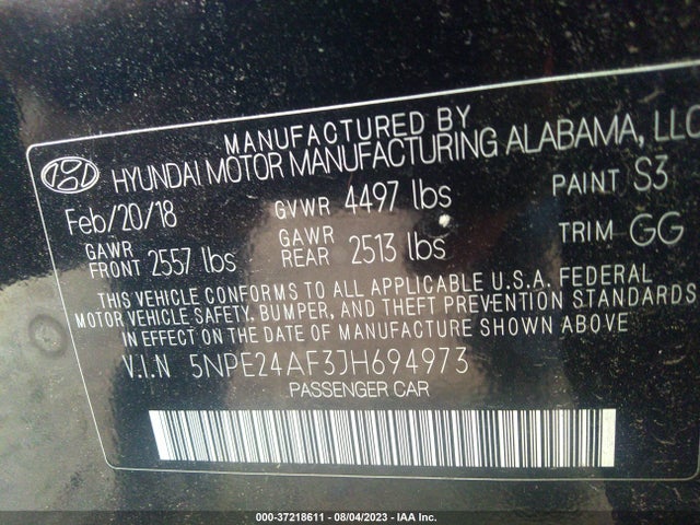 Hyundai SONATA SE 2018 5NPE24AF3JH694973 Image 9
