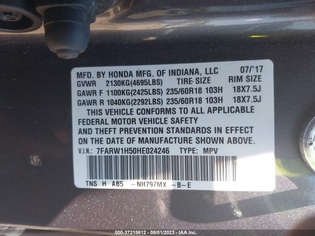 Honda CR-V EX 2017 7FARW1H50HE024246 Image 9