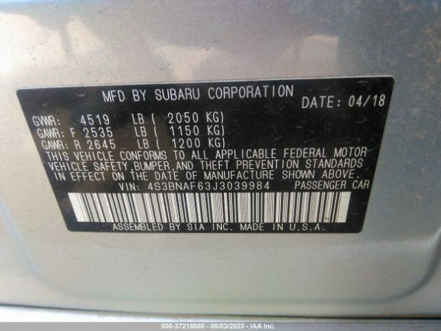 4S3BNAF63J3039984 Subaru Legacy Premium