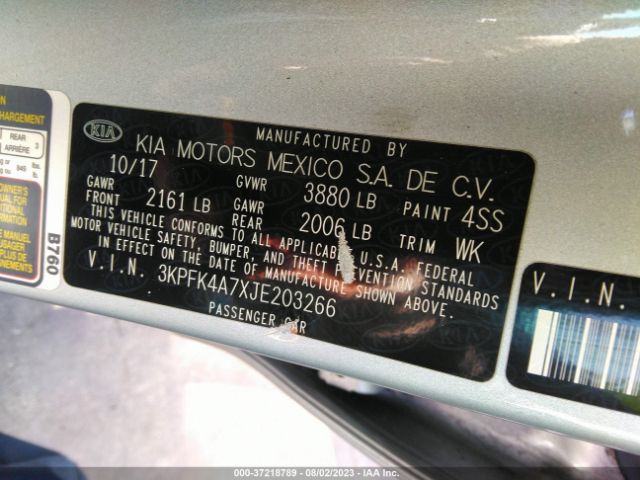 3KPFK4A7XJE203266 KIA FORTE LX