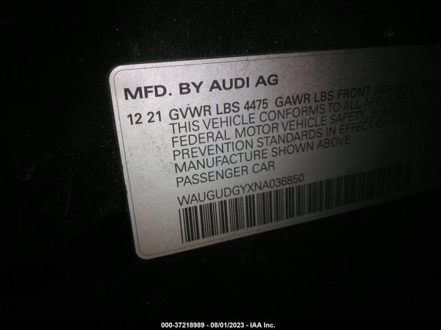 2022 Audi A3, VIN: WAUGUDGYXNA036850