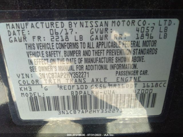 3N1CB7AP2HY352271 Nissan Sentra Sr Turbo