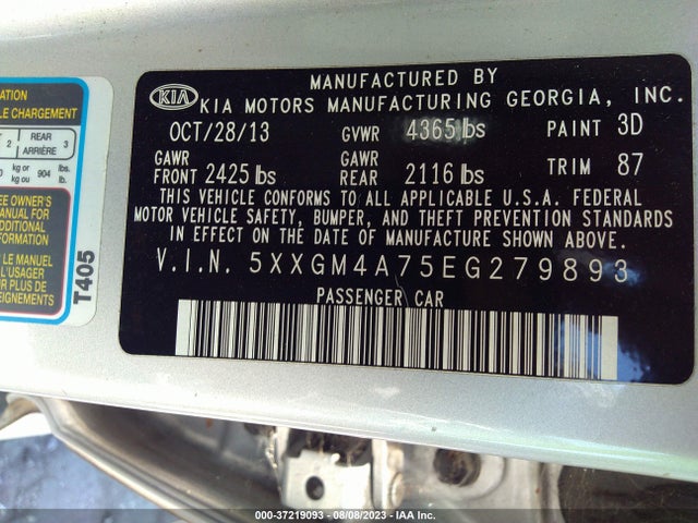 KIA Optima Lx 2014 5XXGM4A75EG279893 Image 11