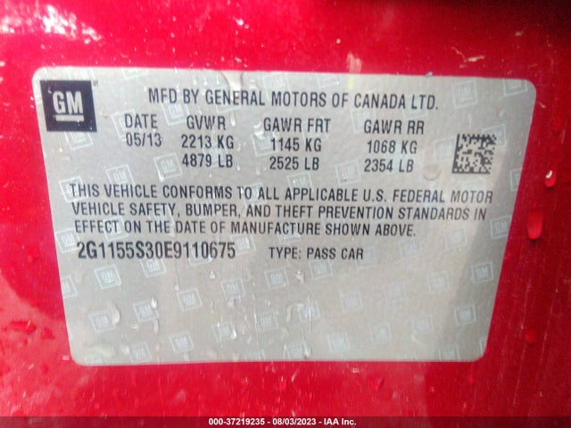 Chevrolet IMPALA 2LZ 2014 2G1155S30E9110675 Image 9
