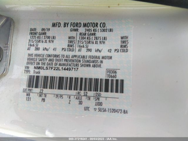 NM0LS7F22L1449717 Ford Transit Connect Van Xlt